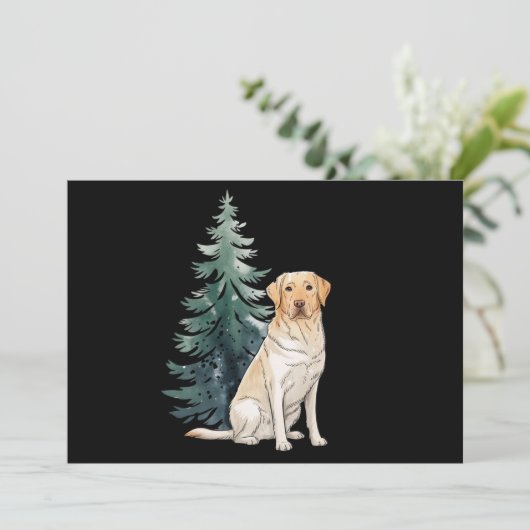 犬のクリスマスツリーパーティー 愛犬家のXmas シーズンカード (スタンド正面)