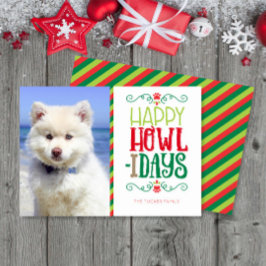 犬のクリスマスフォトハッピーHowlidays シーズンカード