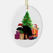 犬のクリスマスプレゼントオーナメント セラミックオーナメント (右)