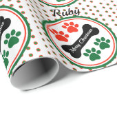 犬のクリスマスポーズネームギフトの追加 ラッピングペーパー (ロールコーナー)