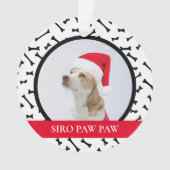 犬のクリスマスモダンかわいい子犬の幸せなパウィデイ オーナメント (正面)