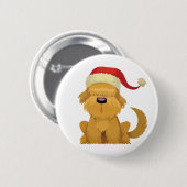 犬のクリスマスヴィンテージ 缶バッジ (正面&裏面)