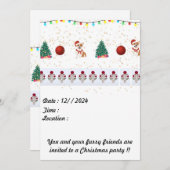 犬のクリスマス招待カード5 x 7 セーブザデート (正面/裏面)