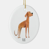 犬のクリスマス オブジェ セラミックオーナメント (右)