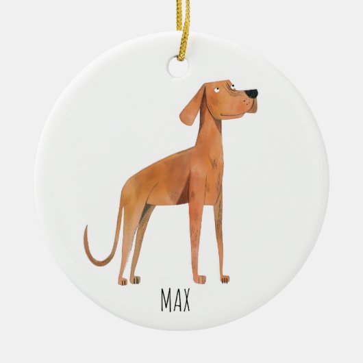 犬のクリスマス オブジェ セラミックオーナメント (正面)