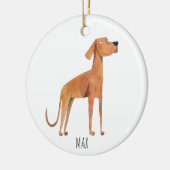 犬のクリスマス オブジェ セラミックオーナメント (左)