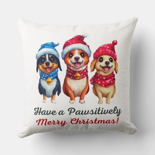 犬のクリスマス クッション (裏面)