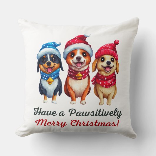 犬のクリスマス クッション (正面)