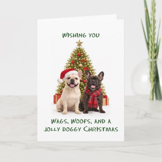 犬のクリスマス シーズンカード (正面)