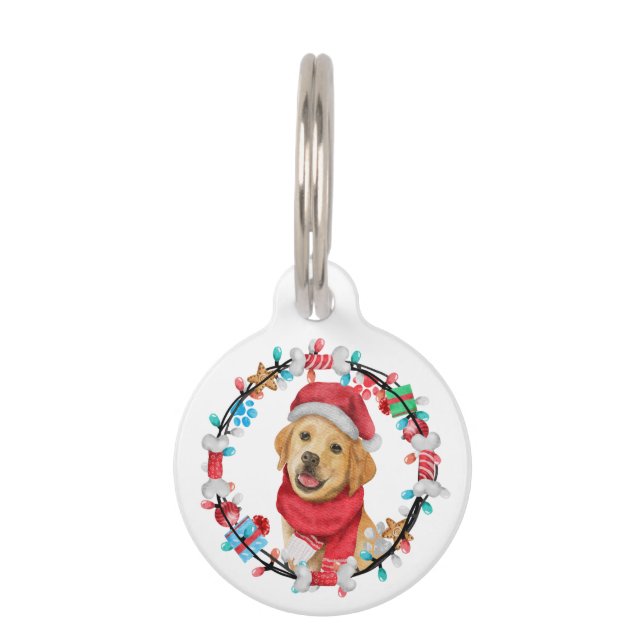 犬のクリスマス ペット　ネームタグ (正面)