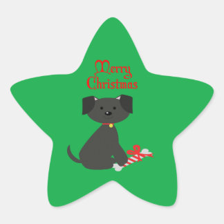 犬のクリスマス/ホリデーシール 星シール