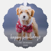 犬のクリスマス |可愛モダンい子犬の幸せな休日 オーナメントカード (正面)