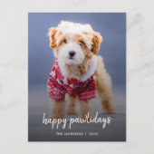 犬のクリスマス |可愛モダンい子犬の幸せな休日 シーズンポストカード (正面)