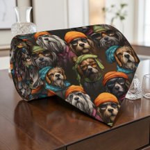 犬のグラフィックカスタムネクタイ