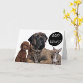 犬のグループが「今までの誕生日願最高のい」に同意 カード (黄色い花)