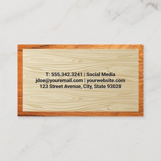 犬のグループ |木材の背景 名刺 (裏面)