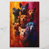 犬のグループ，背景鮮やかCT6クラフト紙 (正面)