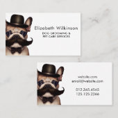 犬のグルーミングおもしろい子犬ペットブルフランスのドッグ 名刺 (正面/裏面)