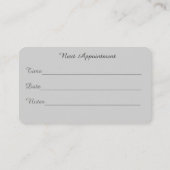 犬のグルーミングおよびペットの世話サービスアポイントメント 予約カード (裏面)