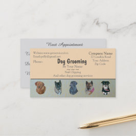 犬のグルーミングとペットの介護サービスアポイントメント 予約カード