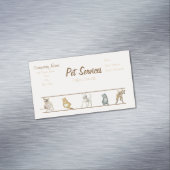 犬のグルーミングとペットケアサービスビジネスカード マグネット名刺 (インサイチュ)