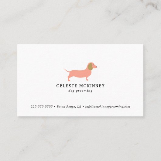 犬のグルーミングのダックスフントの名刺 名刺 (正面)