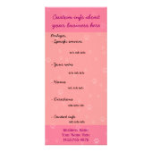 犬のグルーミングのビジネスサービスの広告宣伝の広告 ラックカード (裏面)