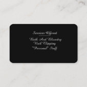 犬のグルーミングのペットケアベットサービス事業 名刺 (裏面)