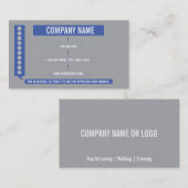 犬のグルーミングの名刺のパンチカード ロイヤリティカード (正面/裏面)