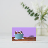 犬のグルーミングの名刺-可変性色 名刺 (スタンド正面)