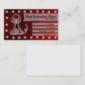 犬のグルーミングの名刺[赤い] 名刺 (正面/裏面)