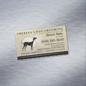 犬のグルーミングの金ゴールドの渦巻の黒の磁石の名刺 マグネット名刺 (インサイチュ)