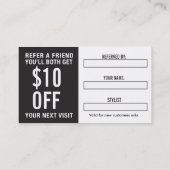 犬のグルーミングの顧客の紹介カード 紹介カード (裏面)