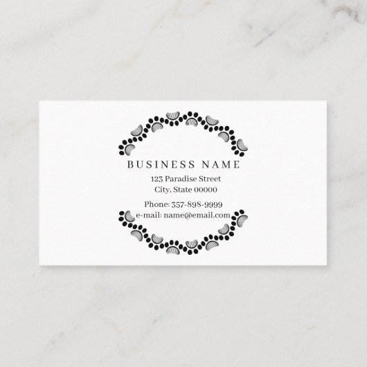 犬のグルーミングを円で編集可能な色の形に 名刺 (裏面)