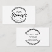 犬のグルーミングを円で編集可能な色の形に 名刺 (正面/裏面)