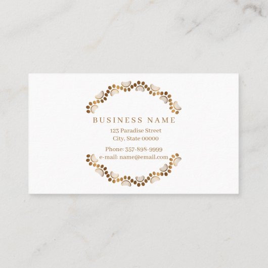 犬のグルーミングを円の形にした金ゴールド 名刺 (裏面)