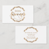 犬のグルーミングを円の形にした金ゴールド 名刺 (正面/裏面)