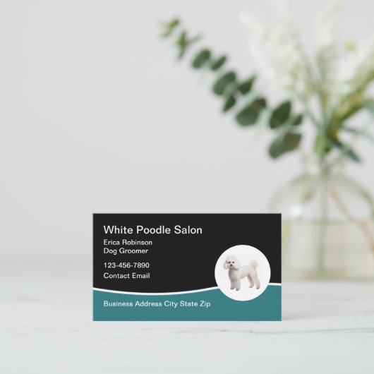 犬のグルーミングアポイントメントアラーム名刺 名刺 (スタンド正面)
