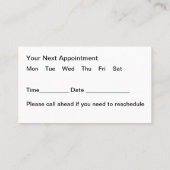 犬のグルーミングアポイントメントアラーム名刺 名刺 (裏面)