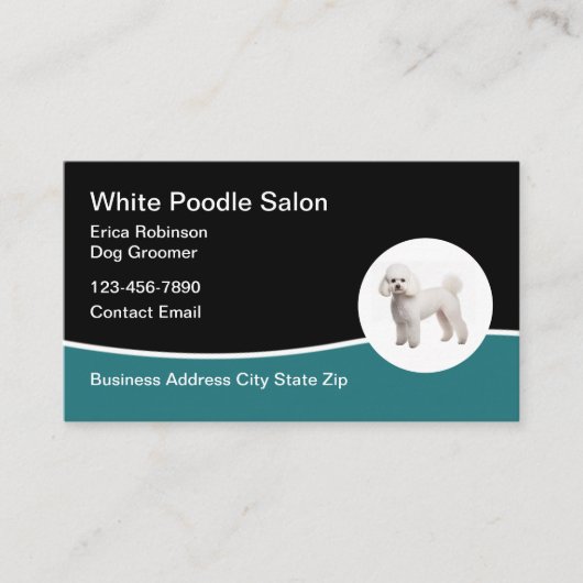 犬のグルーミングアポイントメントアラーム名刺 名刺 (正面)