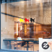 犬のグルーミングサロンの開館時間枠の固定 ウィンドウサイン (カフェ窓)