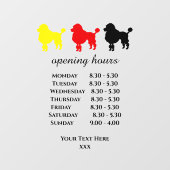 犬のグルーミングサロンの開館時間枠の固定 ウィンドウサイン (シート)