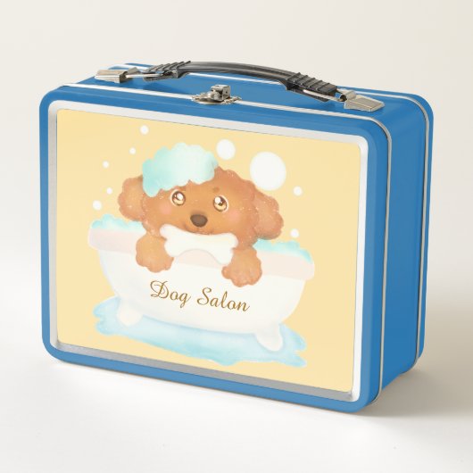 犬のグルーミングサロン メタルランチボックス (正面)