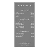 犬のグルーミングサービス価格一覧ラックカード ラックカード (裏面)