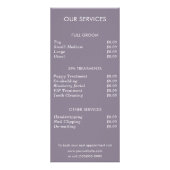 犬のグルーミングサービス価格一覧ラックカード ラックカード (裏面)