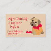 犬のグルーミングスタイリッシュのモダン前部印刷 名刺 (裏面)