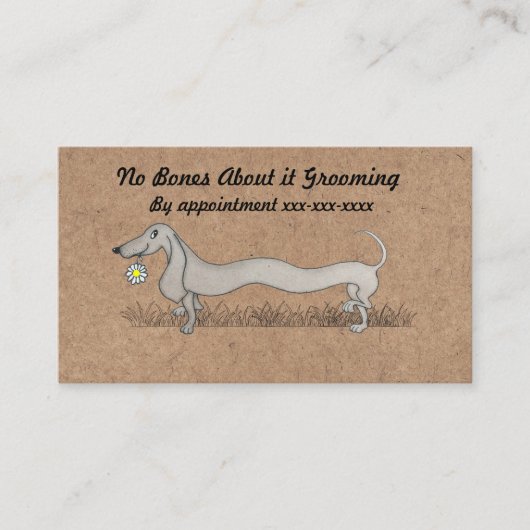 犬のグルーミングダックスシャンドビジネスカード 名刺 (正面)