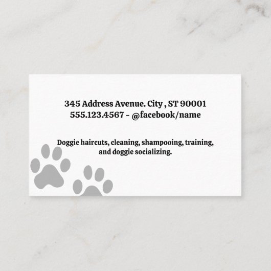 犬のグルーミングツール | ペットサービス 予約カード (裏面)