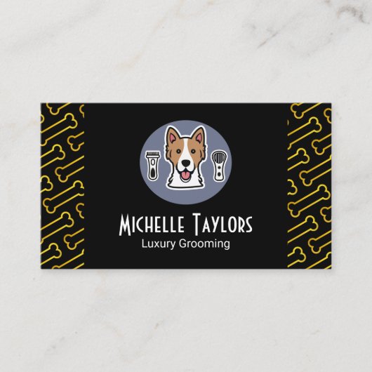 犬のグルーミングツール | 金ゴールドボーン 名刺 (正面)