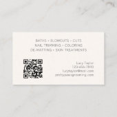 犬のグルーミングトレーナー歩く座 名刺 (裏面)